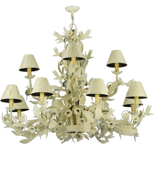 Meyda Lighting Le Printemps 52" 12-Light Custom White Crackle Chandelier