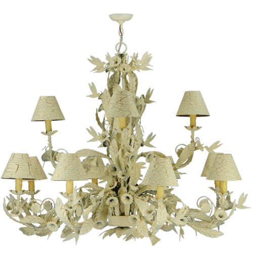 Meyda Lighting Le Printemps 52" 12-Light Custom White Crackle Chandelier
