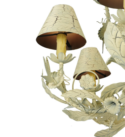 Meyda Lighting Le Printemps 52" 12-Light Custom White Crackle Chandelier