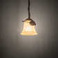 Meyda Lighting Leaf 6" Antique Rust Mini Pendant Light With Beige Bell Shade Glass