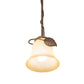Meyda Lighting Leaf 6" Antique Rust Mini Pendant Light With Beige Bell Shade Glass