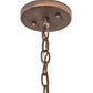 Meyda Lighting Leaf 6" Antique Rust Mini Pendant Light With Beige Bell Shade Glass