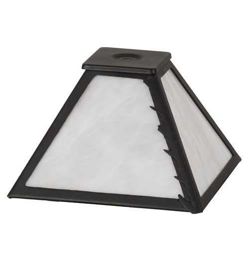 Meyda Lighting Leaf Edge 11" Textured Black Frame With Whitestone Idalight Shade
