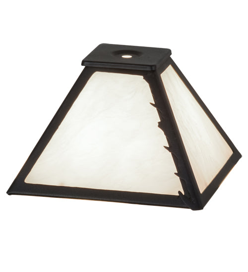 Meyda Lighting Leaf Edge 11" Textured Black Frame With Whitestone Idalight Shade