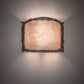 Meyda Lighting Leaf Edge 12" Wrought Iron Wall Sconce With Silver Mica Shade Glass