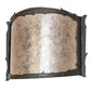 Meyda Lighting Leaf Edge 12" Wrought Iron Wall Sconce With Silver Mica Shade Glass