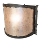 Meyda Lighting Leaf Edge 12" Wrought Iron Wall Sconce With Silver Mica Shade Glass
