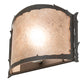 Meyda Lighting Leaf Edge 12" Wrought Iron Wall Sconce With Silver Mica Shade Glass