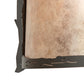 Meyda Lighting Leaf Edge 12" Wrought Iron Wall Sconce With Silver Mica Shade Glass