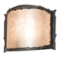 Meyda Lighting Leaf Edge 12" Wrought Iron Wall Sconce With Silver Mica Shade Glass