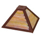 Meyda Lighting Leaf Edge 12"Sq Rust Frame With Beige Iridescent Shade Glass
