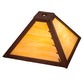 Meyda Lighting Leaf Edge 12"Sq Rust Frame With Beige Iridescent Shade Glass