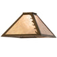 Meyda Lighting Leaf Edge 16" Antique Copper Frame With Silver Mica Shade Glass
