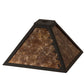 Meyda Lighting Leaf Edge 16" Oil Rubbed Bronze Frame With Amber Mica Shade Glass