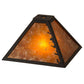 Meyda Lighting Leaf Edge 16" Oil Rubbed Bronze Frame With Amber Mica Shade Glass