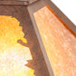 Meyda Lighting Leaf Edge 16" Rust Frame With Amber Mica Shade Glass