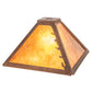 Meyda Lighting Leaf Edge 16" Rust Frame With Amber Mica Shade Glass