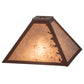 Meyda Lighting Leaf Edge 16" Rust Frame With Silver Mica Shade Glass