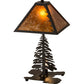 Meyda Lighting Leaf Edge 21" 2-Light Oil Rubbed Bronze Table Lamp With Amber Mica Shade Glass