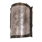 Meyda Lighting Leaf Edge 6" Antique Copper Wall Sconce With Silver Mica Shade Glass