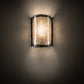 Meyda Lighting Leaf Edge 6" Timeless Bronze Wall Sconce With Silver Mica Shade Glass