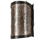 Meyda Lighting Leaf Edge 6" Timeless Bronze Wall Sconce With Silver Mica Shade Glass