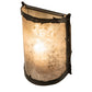 Meyda Lighting Leaf Edge 6" Timeless Bronze Wall Sconce With Silver Mica Shade Glass