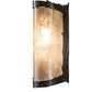 Meyda Lighting Leaf Edge 6" Timeless Bronze Wall Sconce With Silver Mica Shade Glass