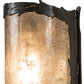 Meyda Lighting Leaf Edge 6" Timeless Bronze Wall Sconce With Silver Mica Shade Glass