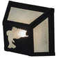 Meyda Lighting Leaping Bass 10" Black Wall Sconce With Clear Seeded Shade Glass