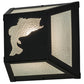 Meyda Lighting Leaping Bass 10" Black Wall Sconce With Clear Seeded Shade Glass