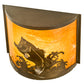 Meyda Lighting Leaping Bass 11" Antique Copper Wall Sconce With Amber Shade Glass