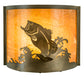 Meyda Lighting Leaping Bass 11" Antique Copper Wall Sconce With Amber Shade Glass