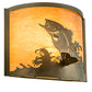 Meyda Lighting Leaping Bass 11" Antique Copper Wall Sconce With Amber Shade Glass