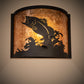 Meyda Lighting Leaping Bass 11" Oil Rubbed Bronze Wall Sconce With Amber Mica Shade Glass