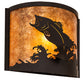 Meyda Lighting Leaping Bass 11" Oil Rubbed Bronze Wall Sconce With Amber Mica Shade Glass