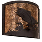 Meyda Lighting Leaping Bass 11" Oil Rubbed Bronze Wall Sconce With Amber Mica Shade Glass