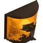 Meyda Lighting Leaping Bass 11" Oil Rubbed Bronze Wall Sconce With Amber Mica Shade Glass