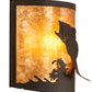 Meyda Lighting Leaping Bass 11" Oil Rubbed Bronze Wall Sconce With Amber Mica Shade Glass