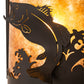 Meyda Lighting Leaping Bass 11" Oil Rubbed Bronze Wall Sconce With Amber Mica Shade Glass
