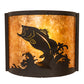 Meyda Lighting Leaping Bass 11" Oil Rubbed Bronze Wall Sconce With Amber Mica Shade Glass