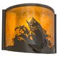 Meyda Lighting Leaping Bass 12" Timeless Bronze Wall Sconce With Amber Mica Shade Glass