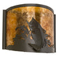 Meyda Lighting Leaping Bass 12" Timeless Bronze Wall Sconce With Amber Mica Shade Glass