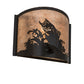 Meyda Lighting Leaping Bass 12" Timeless Bronze Wall Sconce With Amber Mica Shade Glass