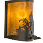 Meyda Lighting Leaping Bass 12" Timeless Bronze Wall Sconce With Amber Mica Shade Glass