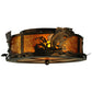 Meyda Lighting Leaping Bass 18" 2-Light Antique Copper Flush Mount Light With Amber Mica Shade Glass