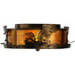 Meyda Lighting Leaping Bass 18" 2-Light Antique Copper Flush Mount Light With Amber Mica Shade Glass