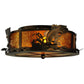 Meyda Lighting Leaping Bass 18" 2-Light Antique Copper Flush Mount Light With Amber Mica Shade Glass