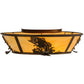 Meyda Lighting Leaping Bass 22" 4-Light Antique Copper Flush Mount Light With Beige Tawnyrock Idalight Shade Glass