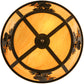 Meyda Lighting Leaping Bass 22" 4-Light Antique Copper Flush Mount Light With Beige Tawnyrock Idalight Shade Glass